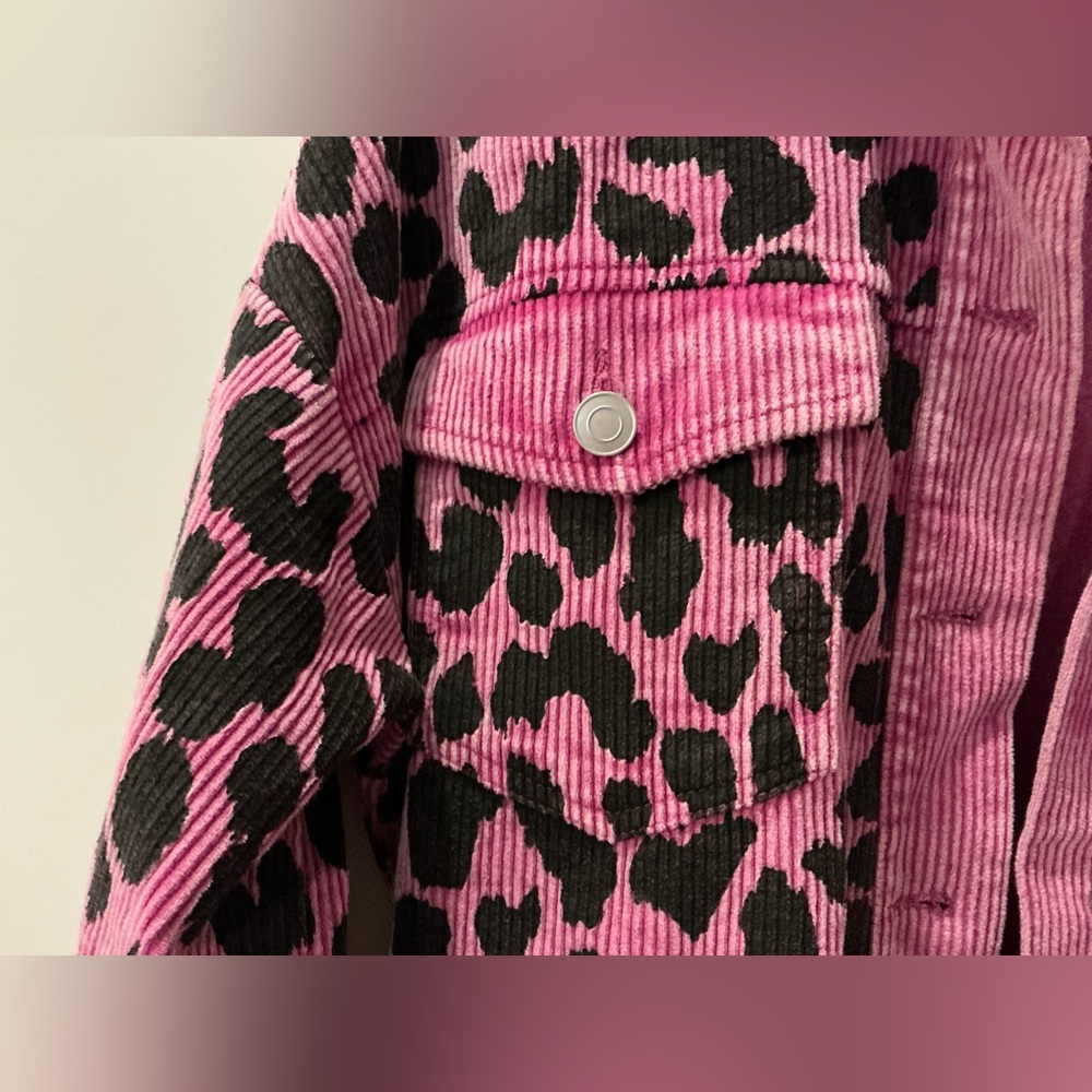 Entro Corduroy Animal Print Jacket Sz M NWOT - Picture 7 of 11